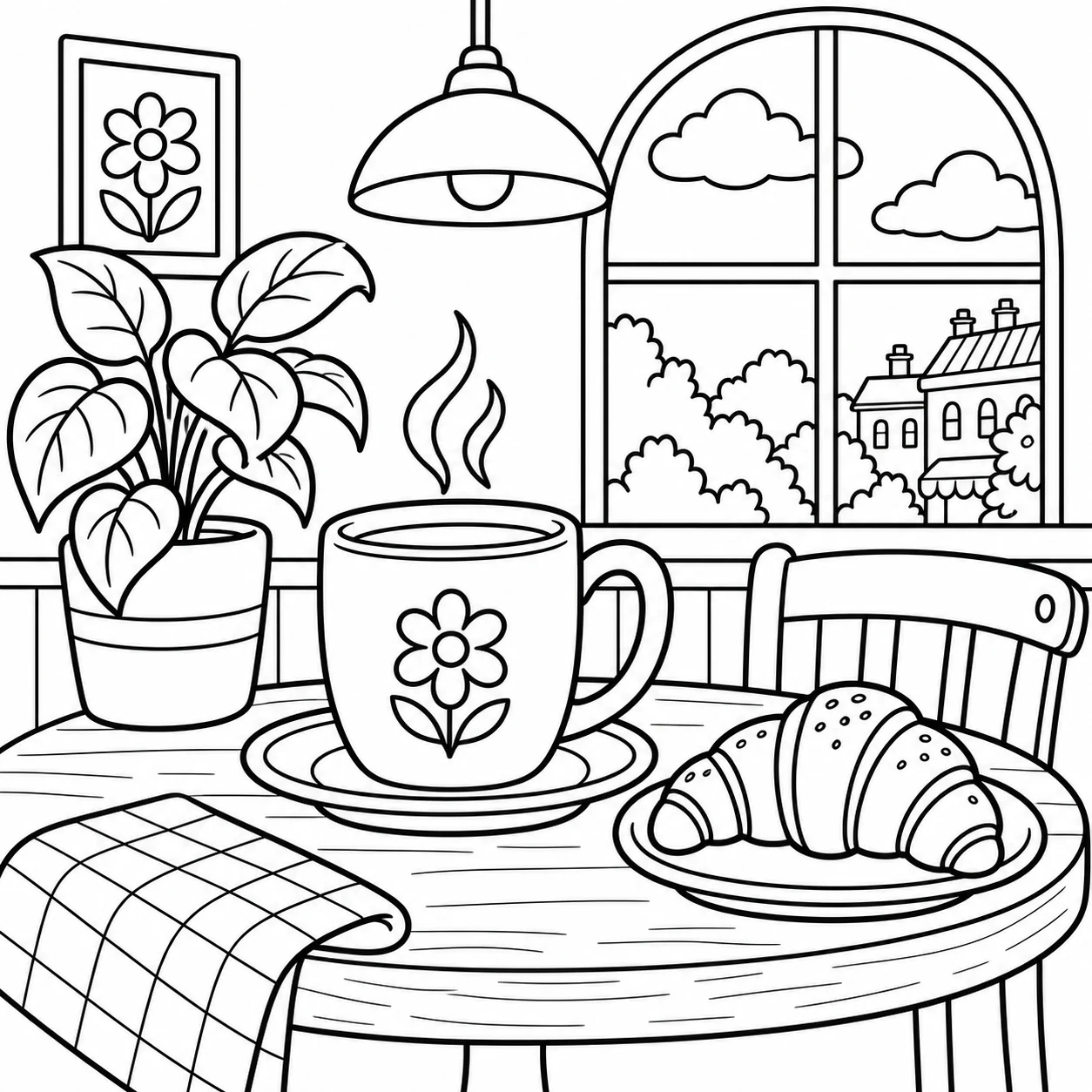 Ein gemütliches Café — Deine leere Leinwand