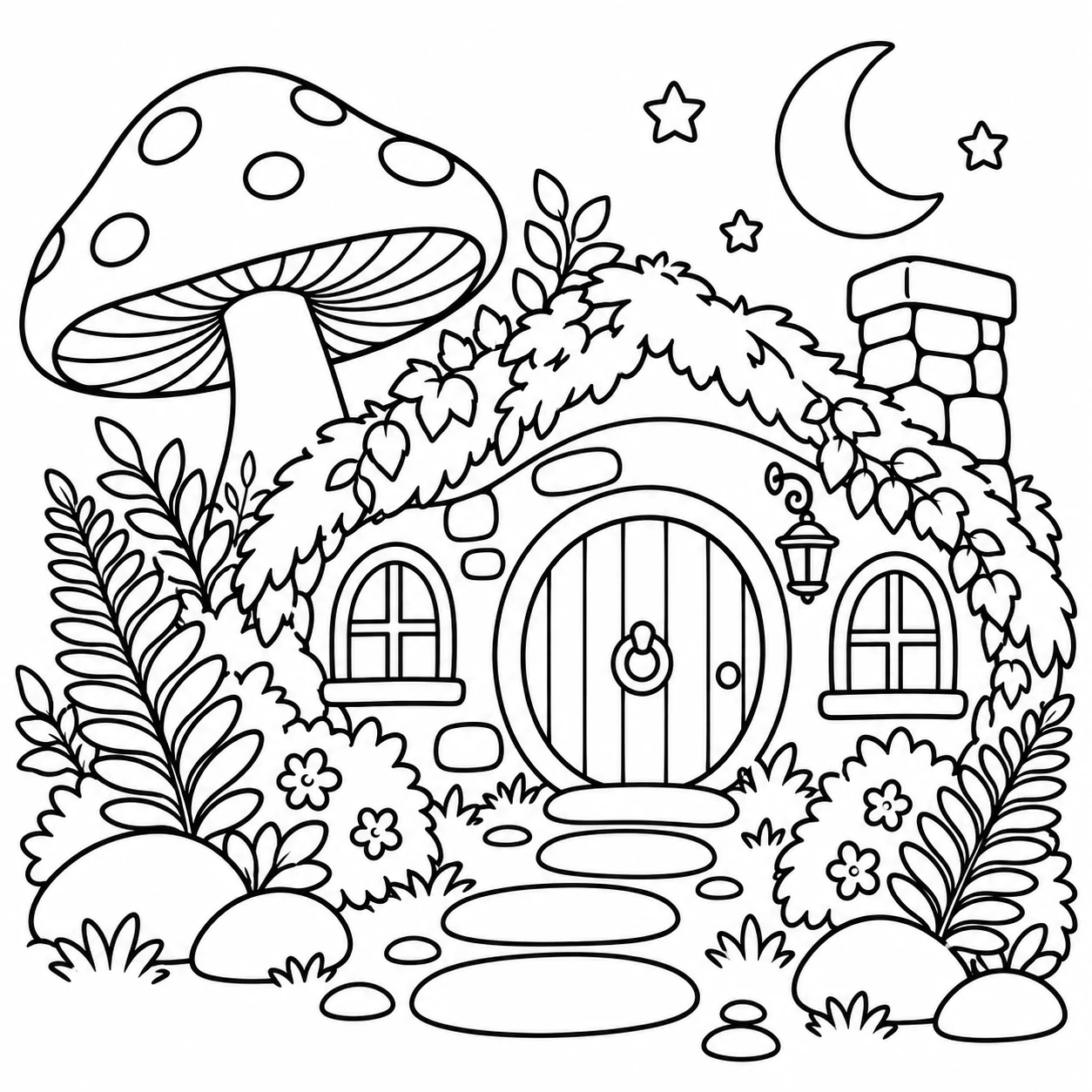 Una casetta nel bosco — La tua pagina da colorare